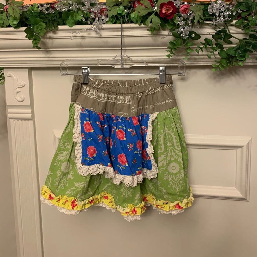 Mustard Pie Rose Garden Lydia apron skirt